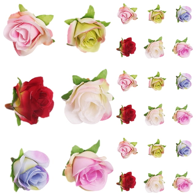 KAKOWELY 30 rosas artificiales, mini arreglos florales, material para manualidades.