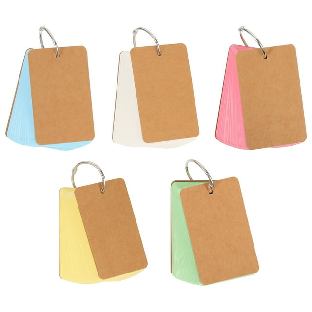 MasteelfCA 5Pcs Blank Writing Cards Notepads Blank Memo Cards Students Words Flashcards Portable Notepads