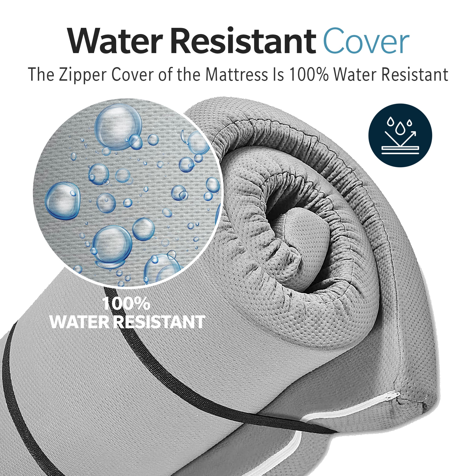 Yoneston Memory Foam Camping Mattress Pad, Portable Roller Sleeping Pad for RV Car Tent Camping SUV Outdoor Cot Mattress, Gray 63"x26"x4"