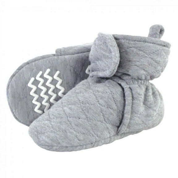 Hudson Baby Baby and Toddler Quilted Booties, Heather Gray, 0-6 Months