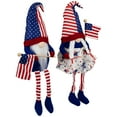 thumbnail image 4 of Northlight Stars and Stripes Patriotic Gnomes with Dangling Legs - 21.25" - Set of 2, 4 of 5