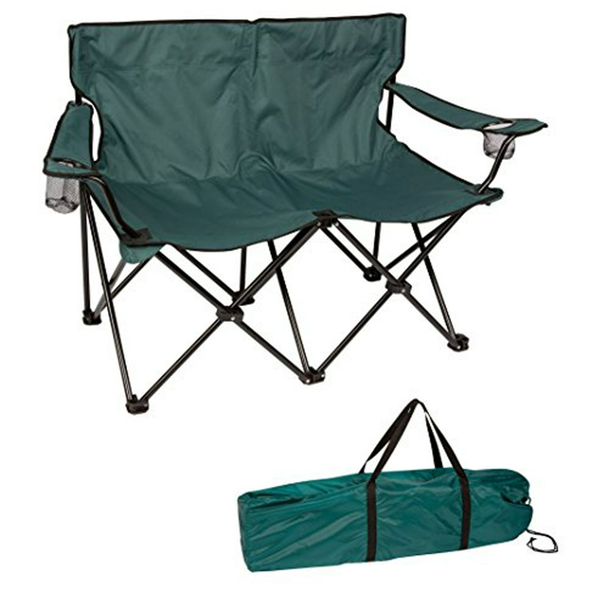 trademark innovations loveseat style double camp chair with steel frame  315" dark green