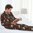thumbnail image 6 of Sikiie Red Rose Skull Mens Pajama Set, Soft Warm Long Sleeve Sleepwear, Cozy Button-Down Pjs for Men-XX-Large, 6 of 7