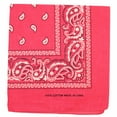 thumbnail image 2 of 12Pcs Bandanas 100% Cotton Double Sided Paisley Print Head Wrap Scarf Headband Hot Pink, 2 of 5
