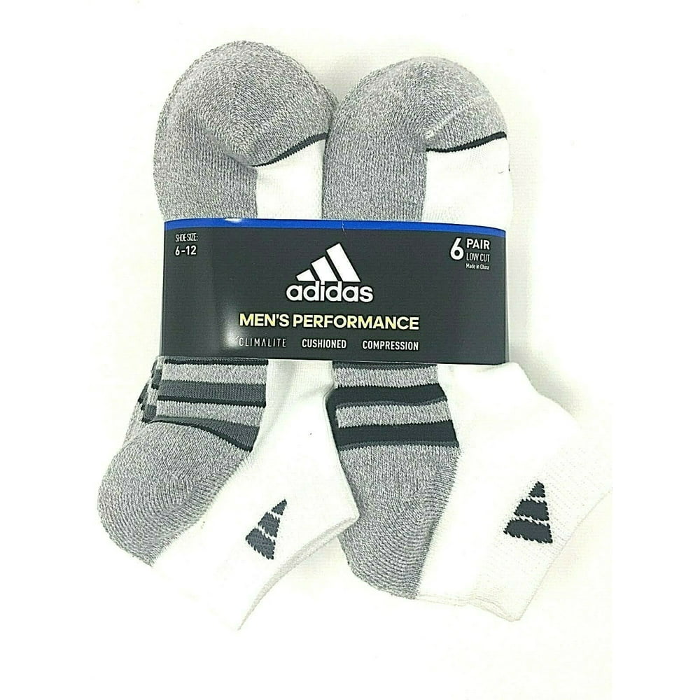 Adidas - Adidas Men's Performance 6 Pair Socks Low Cut Shoe Size 6-12 ...