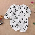 thumbnail image 2 of Bébé Fille Garçon Noël Automne Combinaison Bambins Imprimer Cou Manches Longues Zip-Up Rompers, 2 of 6