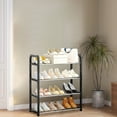 thumbnail image 4 of WEGFTDUOP 4-Tier Quick-Assemble Plastic Shoe Rack 58x56x19 cm Space-Saving Storage Shelf for Entryway Dorm Bedroom Bathroom Lightweight Ventilated Multi-Pair Organizer, 4 of 6