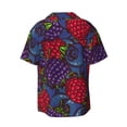 thumbnail image 4 of Balery Wild Berries Men's Casual Button Down Shirt Short Sleeve Textured Summer Cuban Beach Shirts-Medium, 4 of 7