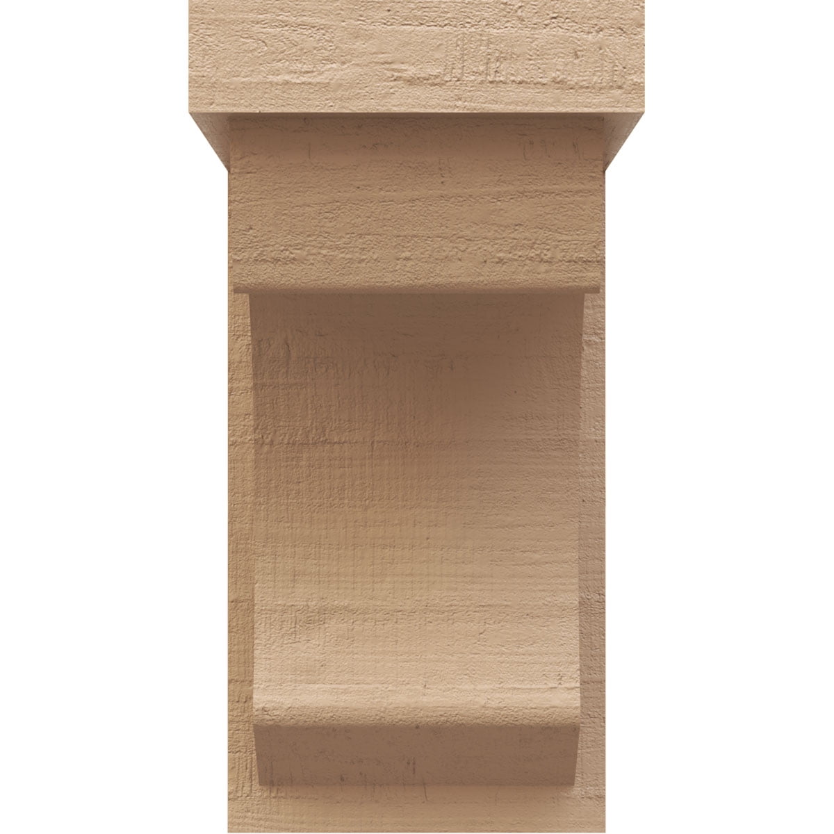 6"W x 6"D x 12"H Wide Emerson Rough Cedar Woodgrain TimberThane Corbel, Primed Tan