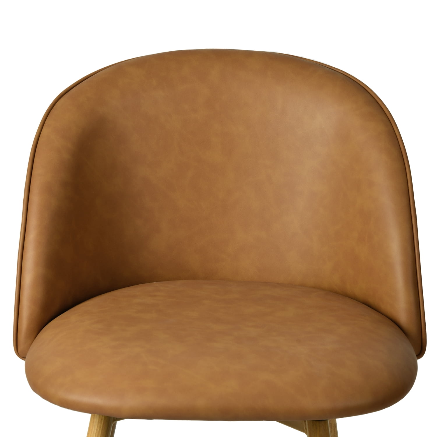 Homy Casa 26" Swivel Counter Height Bar Stools, Set of 2, Kitchen Island Chairs, Cognac Brown