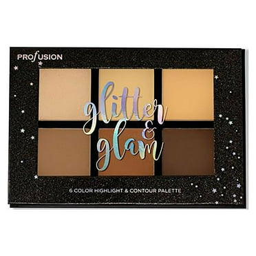 Profusion Cosmetics Glitter and glam 6 Color Highlight, Contour and bronzer Palette