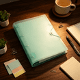 thumbnail image 5 of 4 Hole Plastic Loose Leaf Binder, Durable Metal Fixture Design For A4 Paper Document Storage And Sorting (Light Green), 5 of 5
