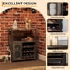thumbnail image 3 of 3 - tier wine bar gabinete: detachable wine rack, ample almacenamiento, glass holder, mesh door, dark wood para kitchen, sala de estar, y bar, 3 of 9