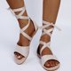 thumbnail image 1 of Chanclas de verano para mujer, sandalias de vendaje de color, zapatos de playa planos informales para mujer Wmkox8yii nm10788, 1 of 7
