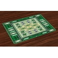 thumbnail image 1 of Ambesonne Afghan Place Mats Set of 4, Oriental Shapes Pattern, Standard Size, Multicolor, 1 of 4
