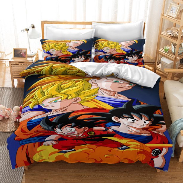Anime Dragon Ball Z Full Size Quilt Bedding Sets for Bedroom Fashion