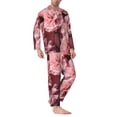 thumbnail image 2 of Hirioo Delicate Pink Carnations for Men's Pajama Sets 2 Piece Pjs Men's Long-Sleeved Pajama Set Button Down Sleepwear,S-XXL-Large, 2 of 7