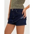 thumbnail image 3 of EMMIOL Women's Stretchy Mid-Waist Mini Denim Skort Skirt Y2K Vintage Casual Jean Skirt with Pockets Streetwear 90s Style, 3 of 10
