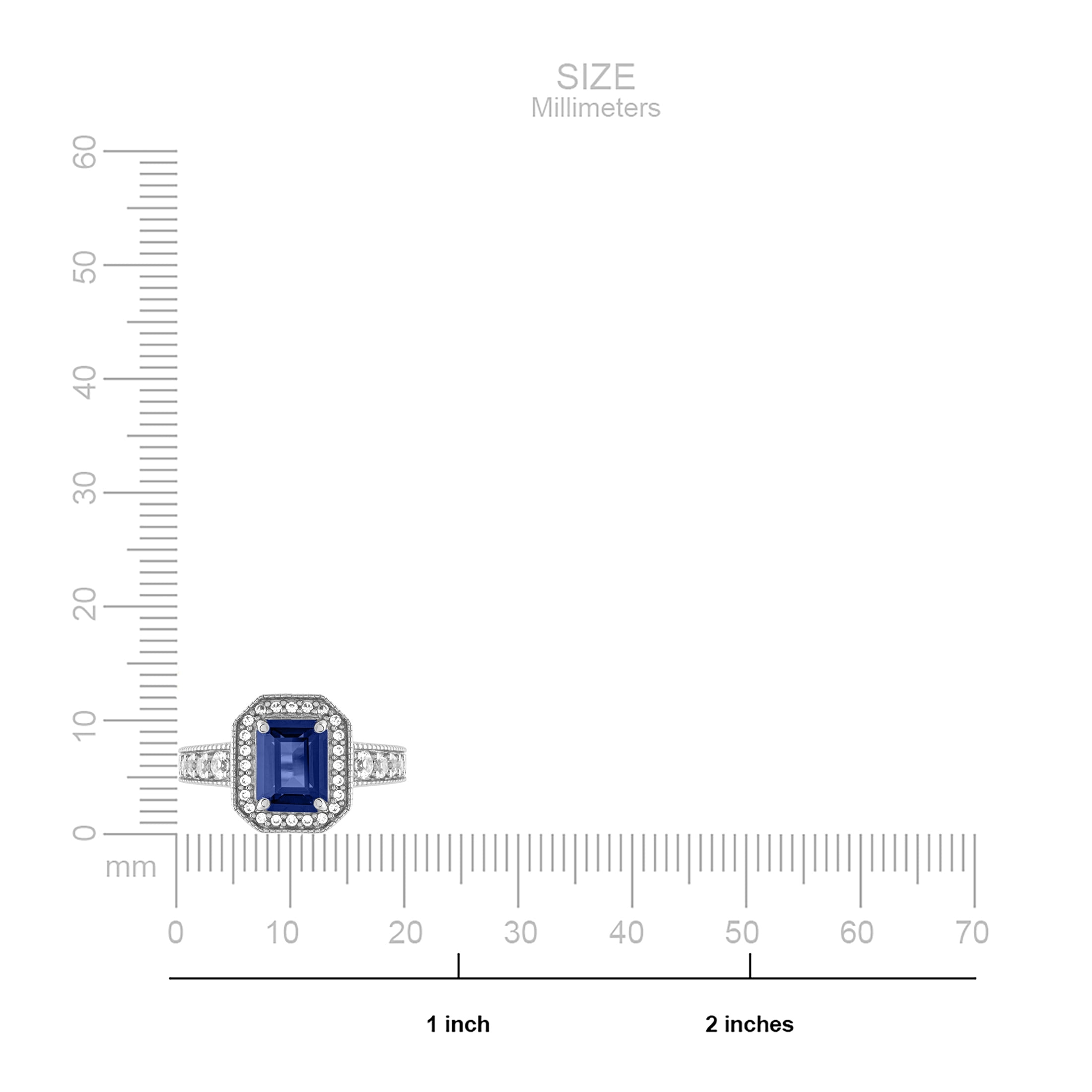 Keepsake 2 1/2 Carat TGW Created Blue & White Sapphire "Neptune Gem" Women's Engagement Ring in Sterling Silver