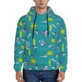 thumbnail image 2 of Zufioo Cute Shark Turtle Design Fleece Comfortable Hoodie for Mens,Sweatshirt for Men,Pullover Hooded Sweatshirt for Men -Small, 2 of 5