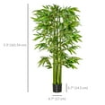 thumbnail image 3 of HOMCOM 5.3ft Artificial Tree Bamboo for Indoor Home Decor, Green, 3 of 10