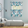 thumbnail image 6 of Blue Willow Leaf Kitchen Curtains and Valances Set, Abstract Art Leaves Botanical Lines Farmhouse Rod Pocket Window Valance Window Curtain Panels for Living Room Bedroom Laundry, 27.5x24in, 3 Pieces, 6 of 9