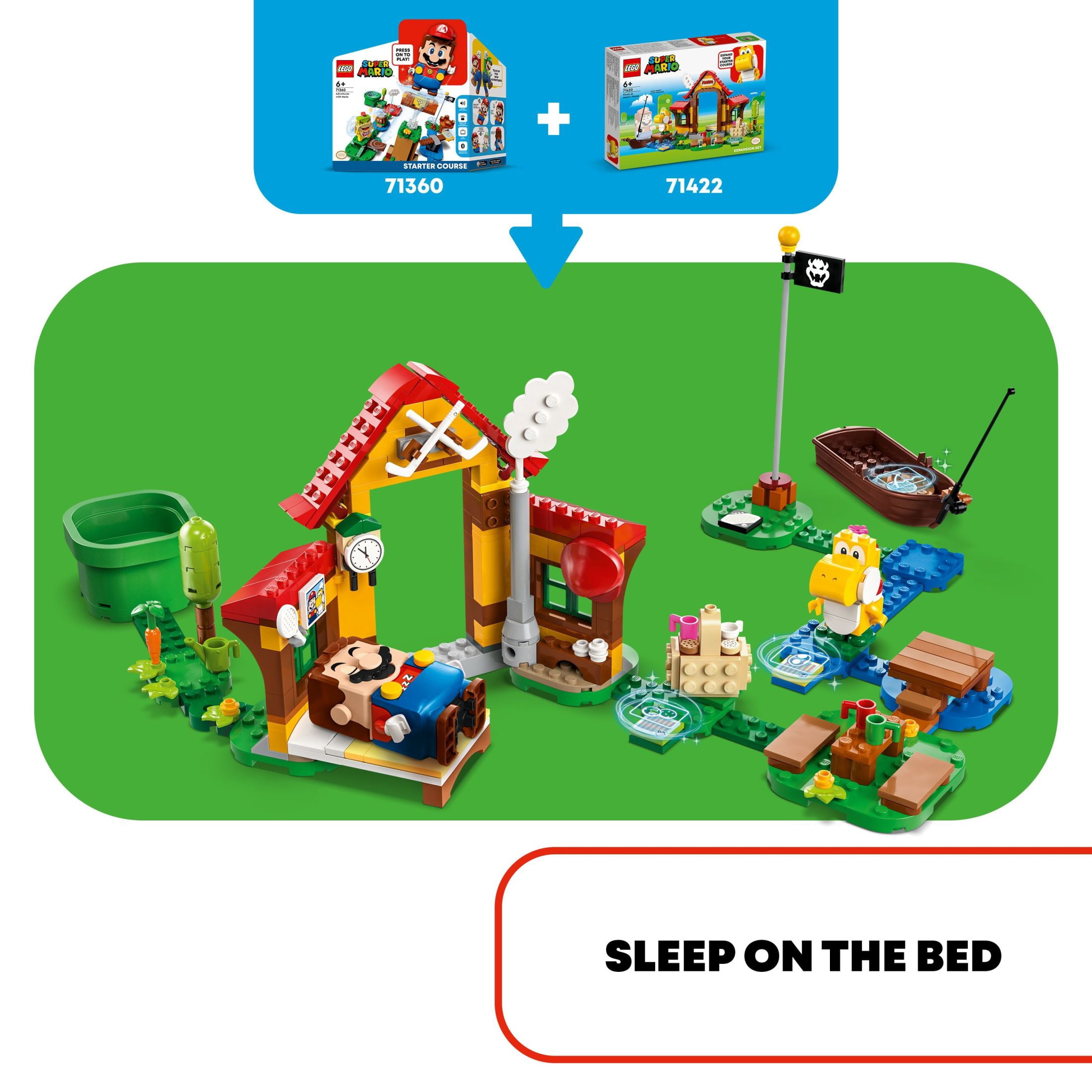 LEGO Super Mario Picnic at Mario’s House Expansion Set 71422, Collectible Playset with Yellow Yoshi Figure, Buildable Game Toy to Expand a Starter Course, Super Mario Birthday Gift for 6-8 Year Olds
