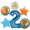 Lion King Party Supplies 2nd Birthday Balloon Bouquet Decorations - Blue Number 2