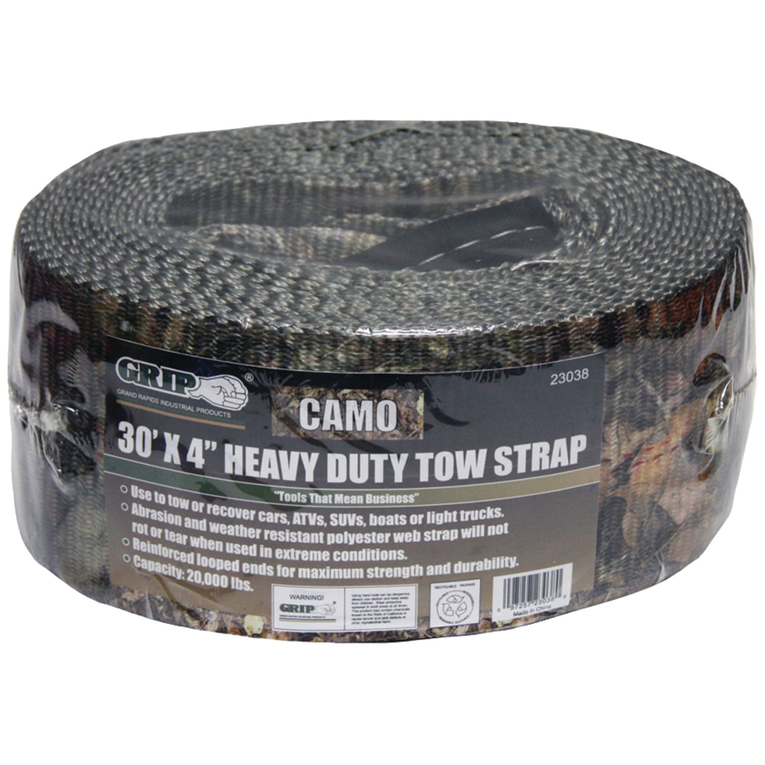 GRIP 23038 30ft x 4 Inch. HeavyDuty Tow Strap