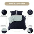 thumbnail image 3 of Lux Decor All-Season Comforter Sets Queen 3 PC, Reversible Bedding Set with Diamond Quilted Design Comforter and 2 Pillow Shams, Lightweight & Cozy Set de Cama Navy/Aqua Blue, 3 of 9