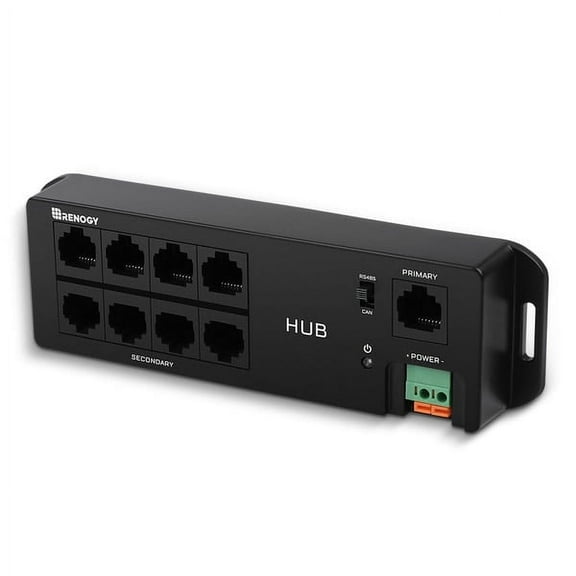 Renogy Bluetooth Hub RJ45 Communication Port Wirelessly Monitor Multiple Devices Communication Hub, Black