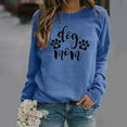 thumbnail image 2 of Honeeladyy Clearance under 10$ Dog Mom Letter Shirt for Women's Crewneck Sweatshirt Casual Long Sleeve Pullover Tops Animals Footprint Shirt, 2 of 4