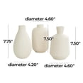 thumbnail image 4 of DecMode 5"W, 8"H Cream Ceramic Vase with Varying Shapes, Set of 3, 4 of 13