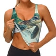 thumbnail image 4 of Lsque Watercolor Turtle1 Printed Women'S Sports Bra, Compression, Moisture Wicking, High-Impact Sports Bra For Women,Supportive sports bra-Large, 4 of 9