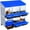 Blue 6 Holes, variant on Galvanized Steel Chicken Nesting Box with Roll-Away Egg Tray, Ventilation & Wall/Stand Mount, 6/8/10 Hole Hen Coop Laying Box