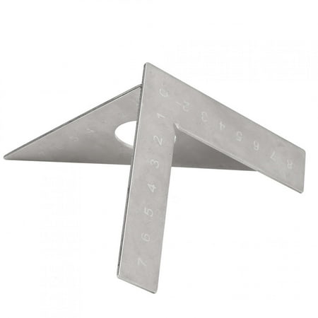 

Tebru Stainless Steel Right-Angle Ruler Layout Triangular Ruler With 90 Degrees And 45 Degrees Measurement Range Woodworking Measuring Tool