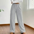 thumbnail image 6 of Warm Fleece Sleep Pants Women's Comfortable Winter Loungewear Wide Leg Elastic Waist Soft Home Casual Wear Holiday Comfo, 6 of 8