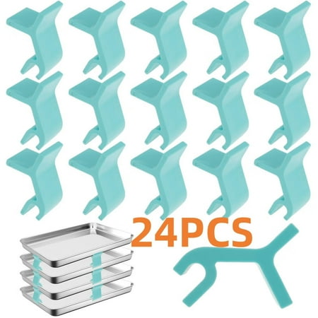 24Pcs Baking Sheet Stackers,Space-Saving Tray Stackers,Reusable Trays Stacking Holder,Multipurpose Baking Tray Stackers for Freeze Dryer Trays
