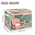 thumbnail image 5 of Yayeee Collapsible Cube Storage Bin with Lid Fabric Closet Decorative Basket with Handles, Pink and White Cat, 5 of 7