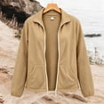 thumbnail image 3 of Tdoqot Womens Hoodless Fleece Jackets- Lightweight Long Sleeve Casual Full Zip Loose Fall Jacket Outwear Size S-2XL, 3 of 4
