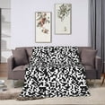 thumbnail image 6 of ZNDUO Lightweight Microfiber Bed Blanket, Retro Pixel Black and White Texture Pattern Super Soft Flannel Cozy Throw Blankets, 80"x60", 6 of 8