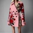 thumbnail image 4 of Manteau Trench à Imprimé Léopard Contrastant pour Femme avec Broderie de Roses Rouges, Double Boutonnage, Revers, Ceinturé, Moulant, pour Fête et Boîte de Nuit, Vêtement d'Extérieur Mode Mode Urbaine, Veste à Manches Longues, 4 of 6