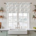 thumbnail image 2 of Pastoral Botanical Tier Curtains, Watercolor Teal Yellow Spring Floral Light Filtering Kitchen Curtains, 2Pcs Rod Pocket Half Window Treatments Panels for Sink Cafe Cabinet Camper 27.5x36 Inches, 2 of 9
