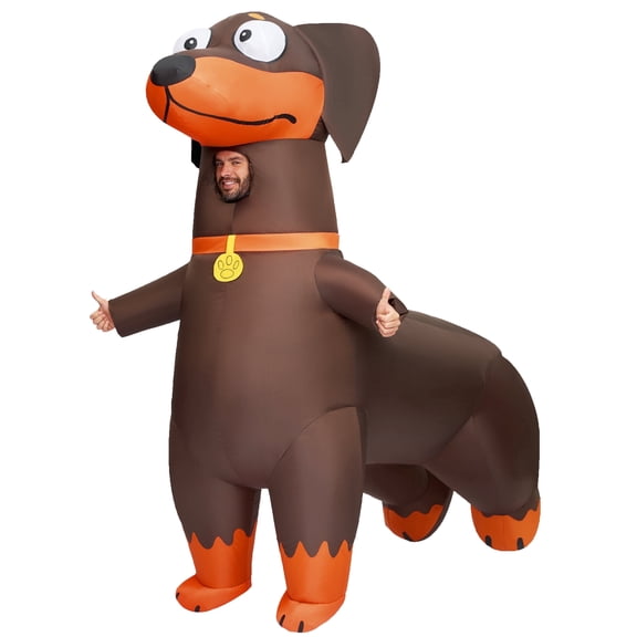 Joyfy Inflatable Dachshund Costume for Adults - Full Body Inflatable Dog Costume for Halloween Cosplay Puppy Theme Party