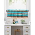 thumbnail image 5 of Valances for Windows Vintage Turquoise Rod Pocket Cafe Window Treatments Valance Curtains for Kitchen Bathroom Laundry Basement Windows 60"x18", 5 of 9