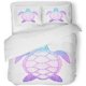 thumbnail image 1 of Juego de Ropa de Cama de 3 Piezas ABPHQTO Tortuga Marina Blanco Vista Superior Funda Nórdica Antiestrés Tamaño Twin con 2 Fundas de Almohada, 1 of 1