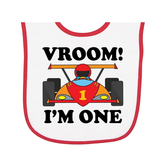 Inktastic 1st Birthday Racing Car Boys Baby Terry Cloth Bib