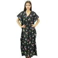 thumbnail image 4 of Bimba Women's Floral Caftan Dress Long Maxi Boho Kaftan Cover up with Drawstring Waist, 4 of 6
