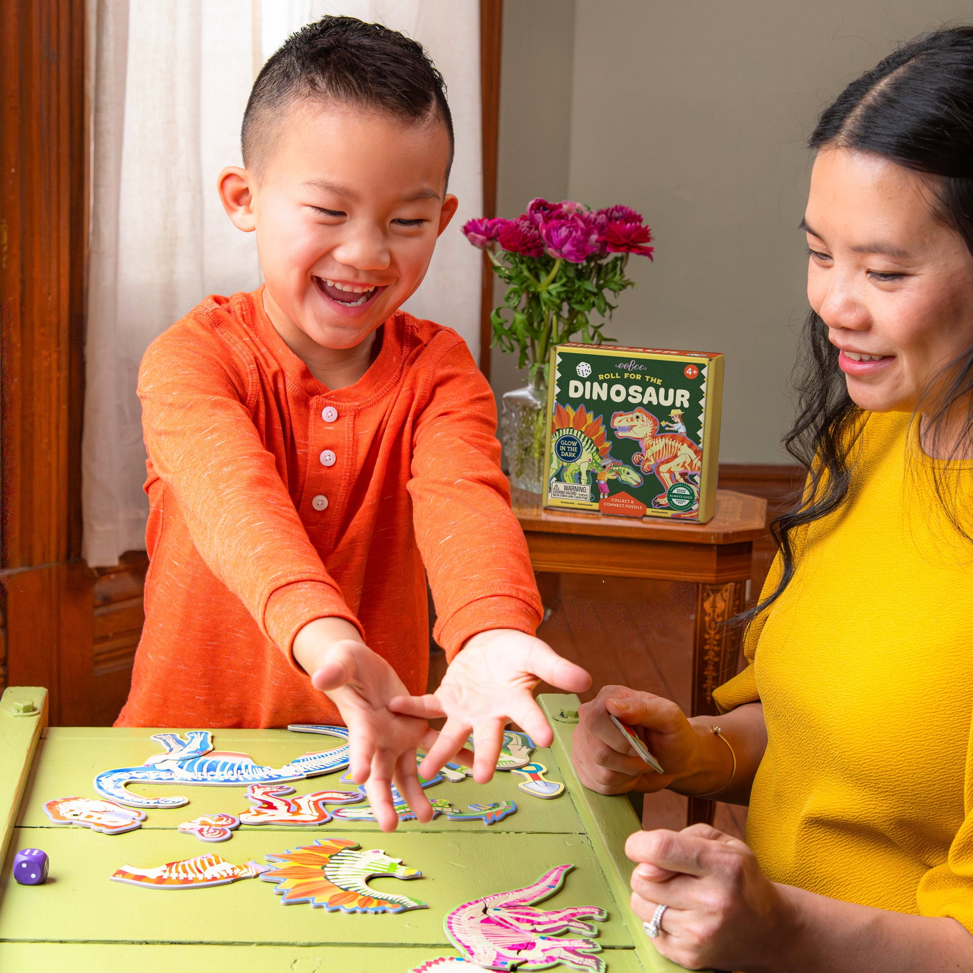 eeBoo Roll For The Dinosaur Dice Game, Ages 4+, For 1-4 Players - Develops Matching Skills And Imaginative, Screen-Free Play, 10-15 Minute Playtime