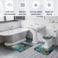 thumbnail image 6 of Summer Marine Life Bathroom Rugs Set Ocean Turtles Shark Coral Non Slip Absorbent Soft Bath Mats 3 Piece Set with Bathroom Rug, U-Shaped Floor Mat, Toilet Seat Cover Small Size, 6 of 9
